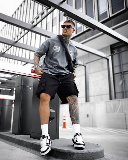 Outfit Idea 2 Oversized Sweater with Baggy Shorts