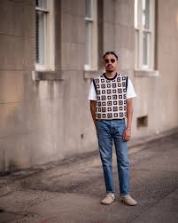 Outfit Idea 6 Sweater Vest with Oxford Shirt mens instagram