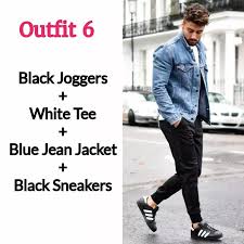 Outfit Idea 8 Denim Jacket with Track Pants